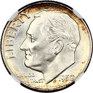image for: 1950-D 10c NGC MS66 FT