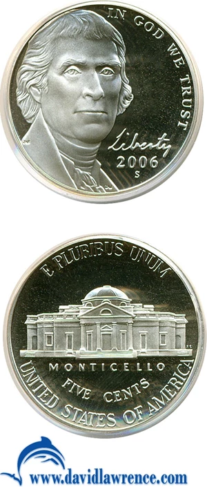 image for: 2006-S 5c Monticello PCGS Proof 70 DCameo