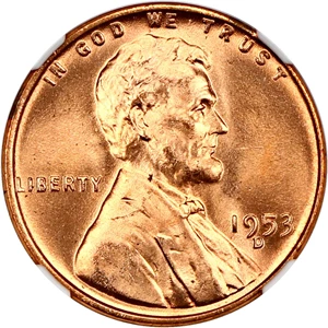 image for: 1953-D 1c NGC MS67 RD
