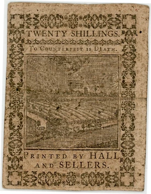 image for: FR. PA-169 October 1, 1773 20s Pennsylvania Colonial Note PMG About Unc 53