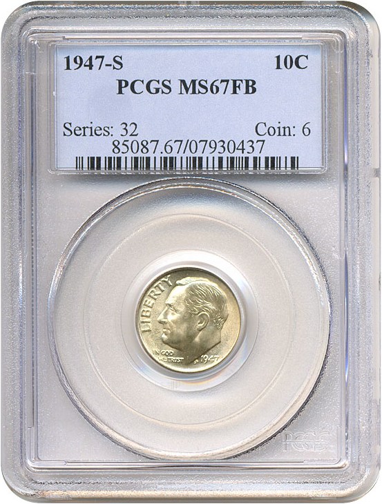 image for: 1947-S 10c  PCGS MS67 FB