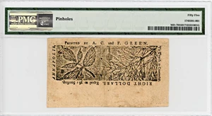image for: FR. MD-70 April 10, 1774 $8 Maryland Colonial Note PMG About Unc 55 (Pinholes)