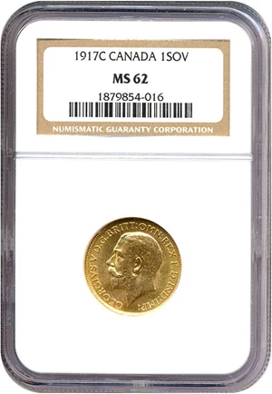 image for: Canada: 1917-C Sov NGC MS62 (KM-20)