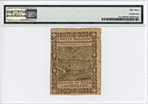 image for: FR. PA-169 October 1, 1773 20s Pennsylvania Colonial Note PMG About Unc 53