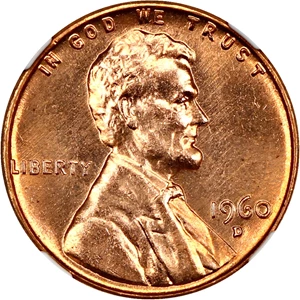 image for: 1960-D 1c NGC MS67 RD (Large Date)