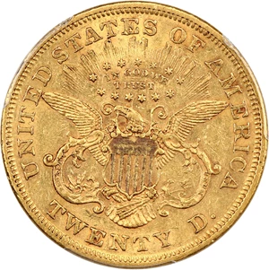 image for: 1868 $20 PCGS AU53
