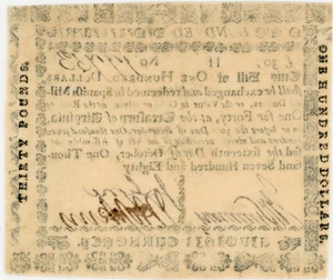 image for: FR. VA-192 October 16, 1780 $100 Virginia Colonial Currency PCGS Extremely Fine 40 PPQ