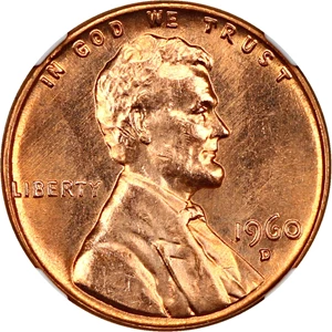 image for: 1960-D 1c NGC MS67 RD (Large Date)