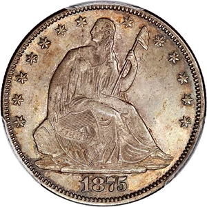 image for: 1875 50c PCGS/CAC MS64