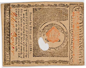 image for: FR. MA-278 May 5, 1780 $1 Massachusetts Colonial Note PMG About Unc 55 (Hole Cancelled)