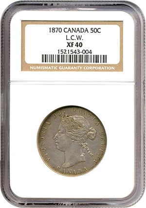 image for: Canada: 1870 50C LCW NGC XF40