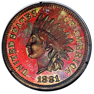 image for: 1881 1c PCGS/CAC Proof 65 RB (OGH Rattler Holder)