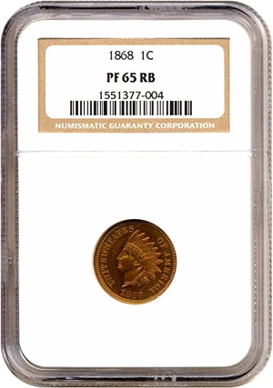 image for: 1868 1c NGC Proof 65 RB