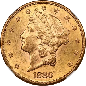 image for: 1880-S $20 NGC MS61