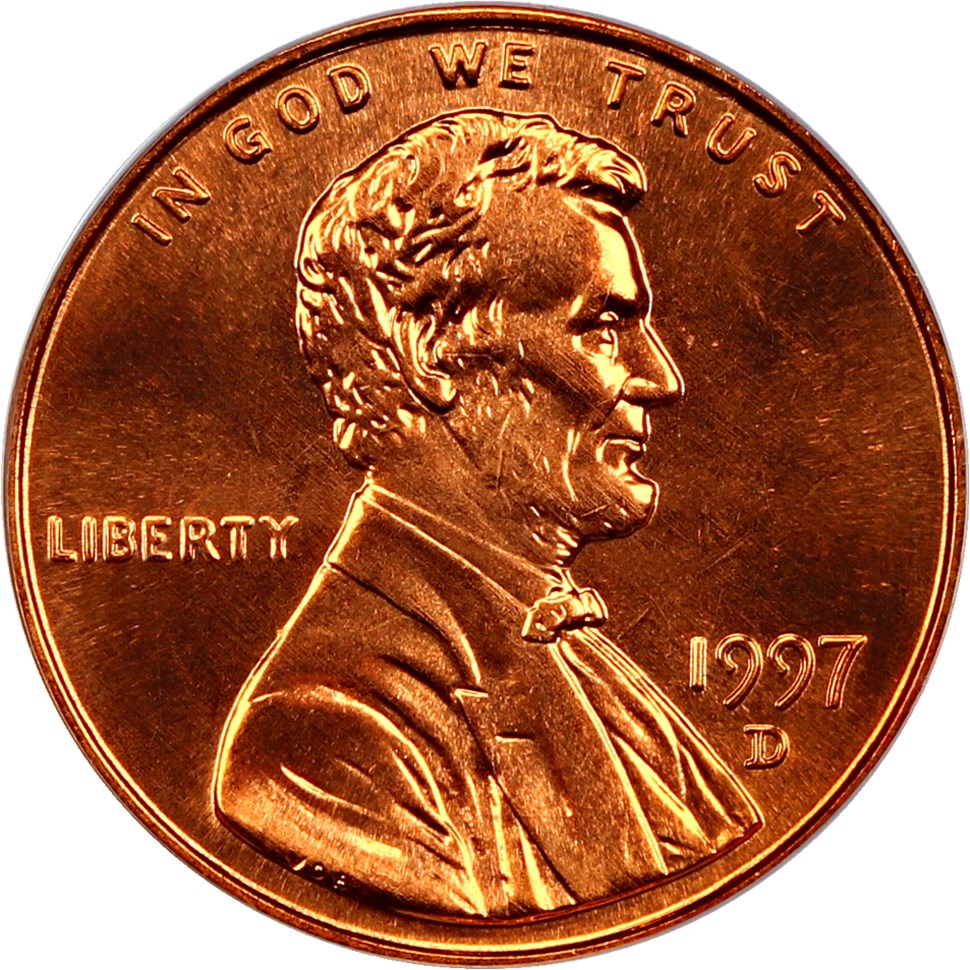 image for: 1997-D 1c PCGS MS67 RD