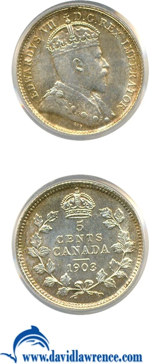 image for: Canada: 1903 5c PCGS MS63