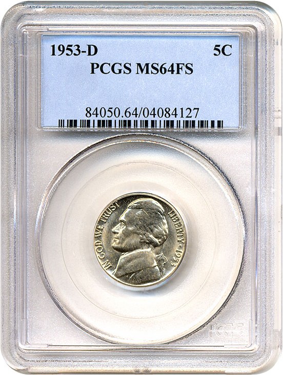 image for: 1953-D 5c  PCGS MS64 FS
