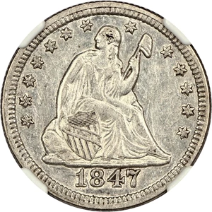 image for: 1847 25c NGC XF45
