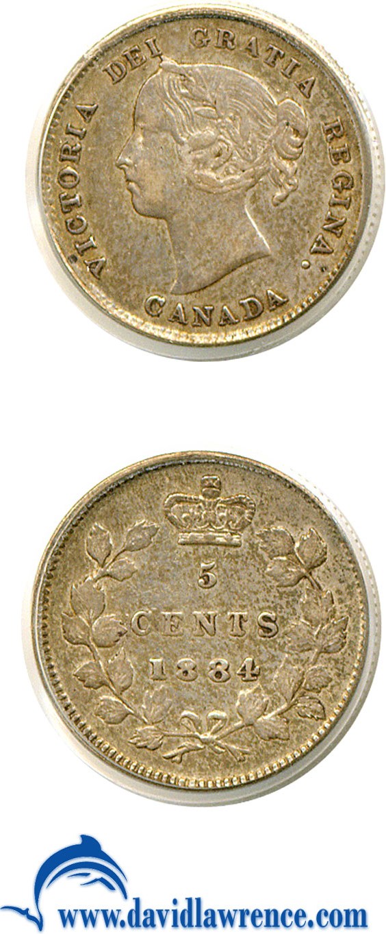 image for: Canada: 1884 5C  PCGS AU50 