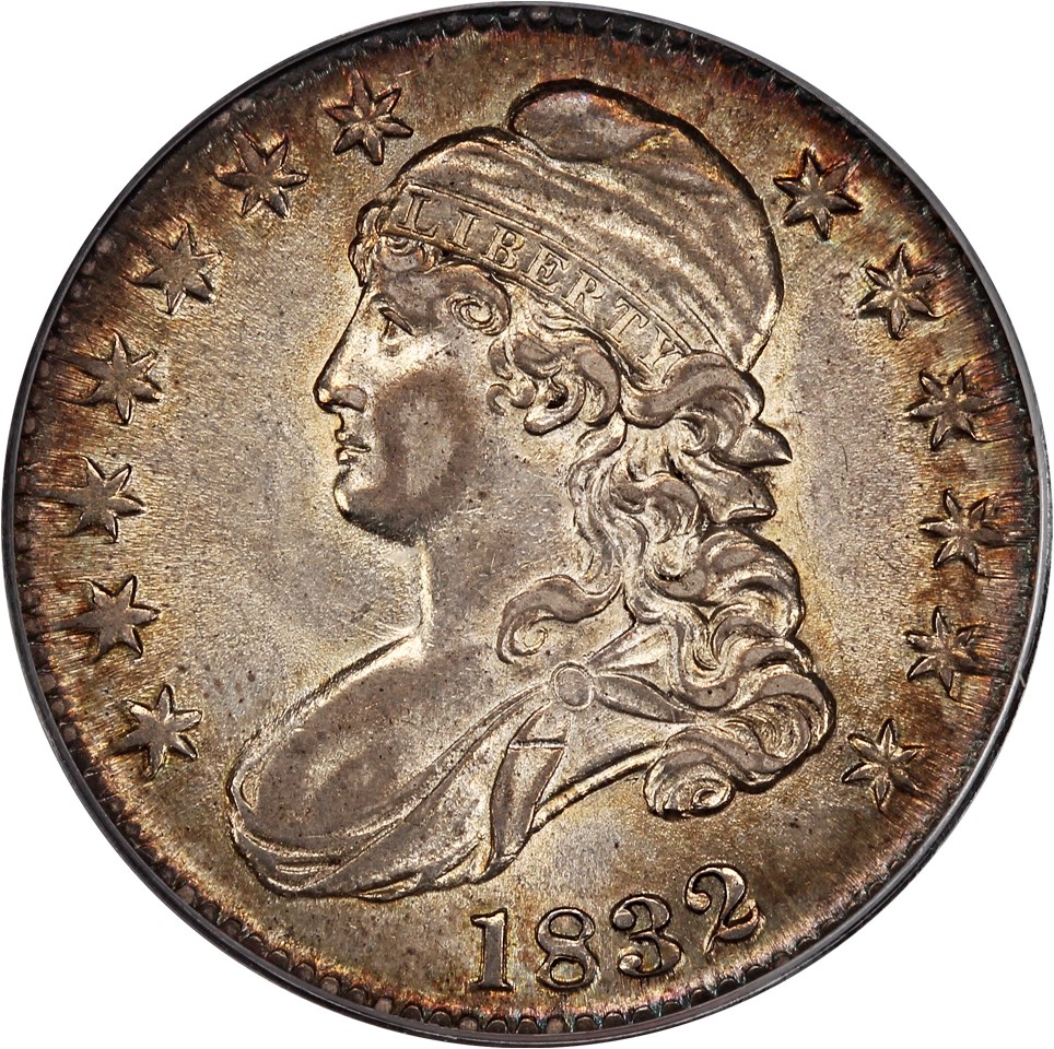 image for: 1832 50c PCGS/CAC AU55 (Large Letters)