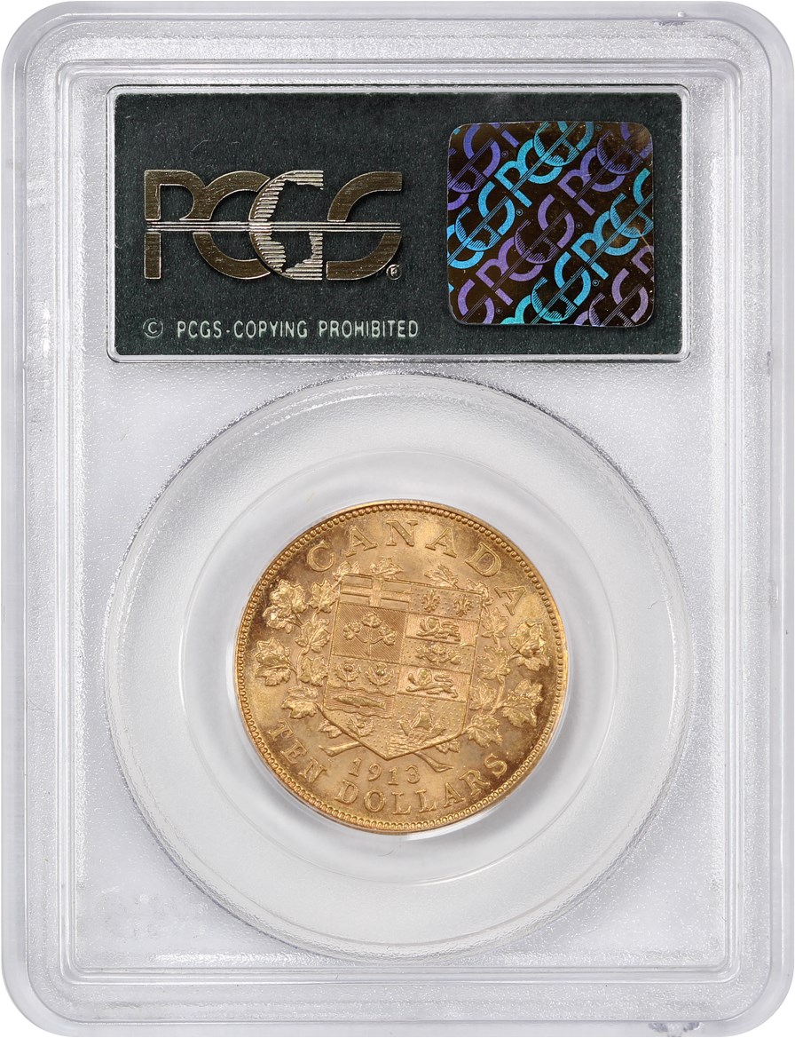 image for: Canada: 1913 $10 PCGS MS62 (OGH, KM-27)