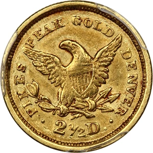 image for: 1860 Clark Gruber $2.5 PCGS/CAC AU58