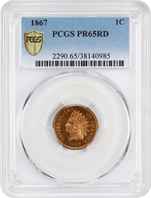 image for: 1867 1c PCGS Proof 65 RD