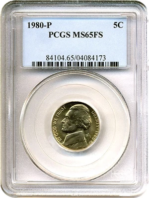 image for: 1980-P 5c PCGS MS65 FS