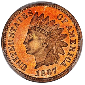 image for: 1867 1c PCGS Proof 65 RD