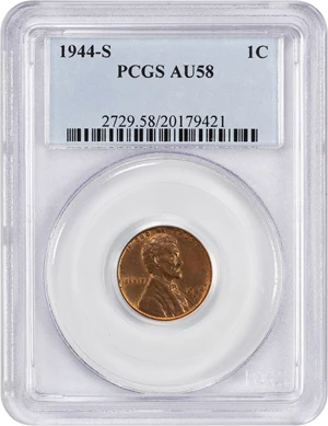 image for: 1944-S 1c PCGS AU58
