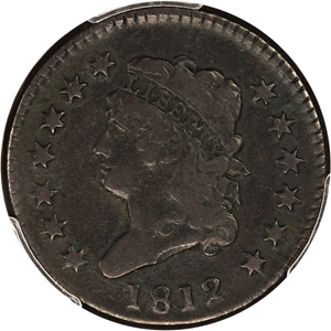 image for: 1812 1c PCGS/CAC VF25 (Large Date)