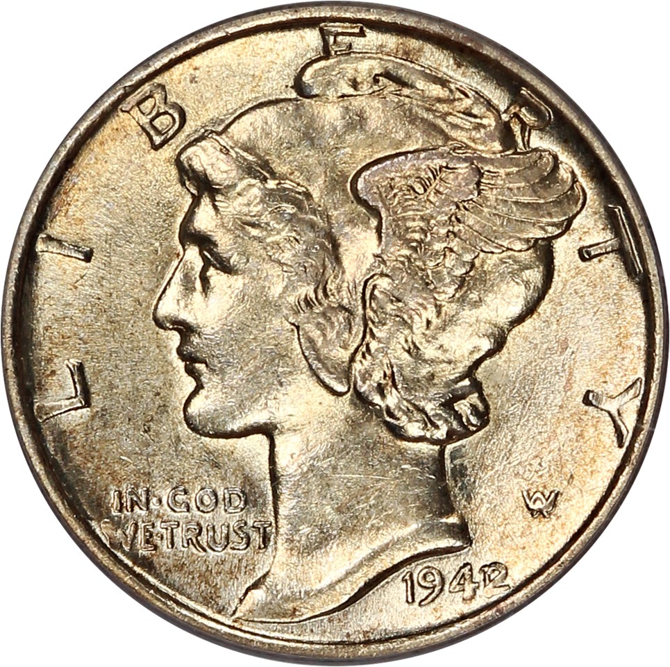 image for: 1942/1 10c PCGS AU55 FB