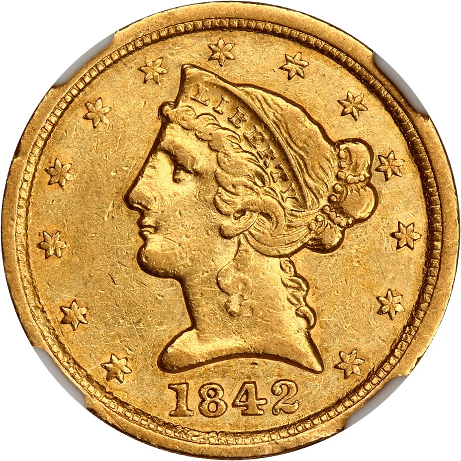 image for: 1842-C $5 NGC XF45 (Large Date)