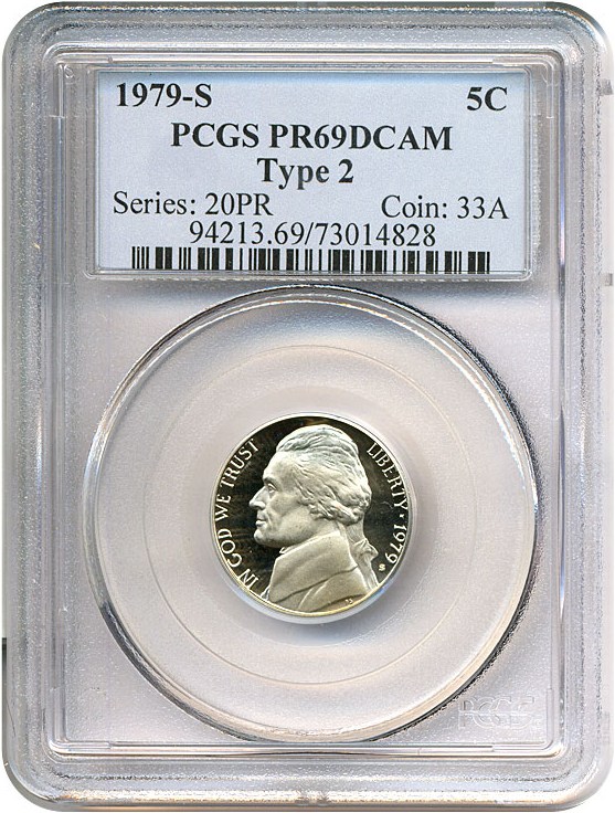 image for: 1979-S 5c Ty.2 PCGS Proof 69 DCameo