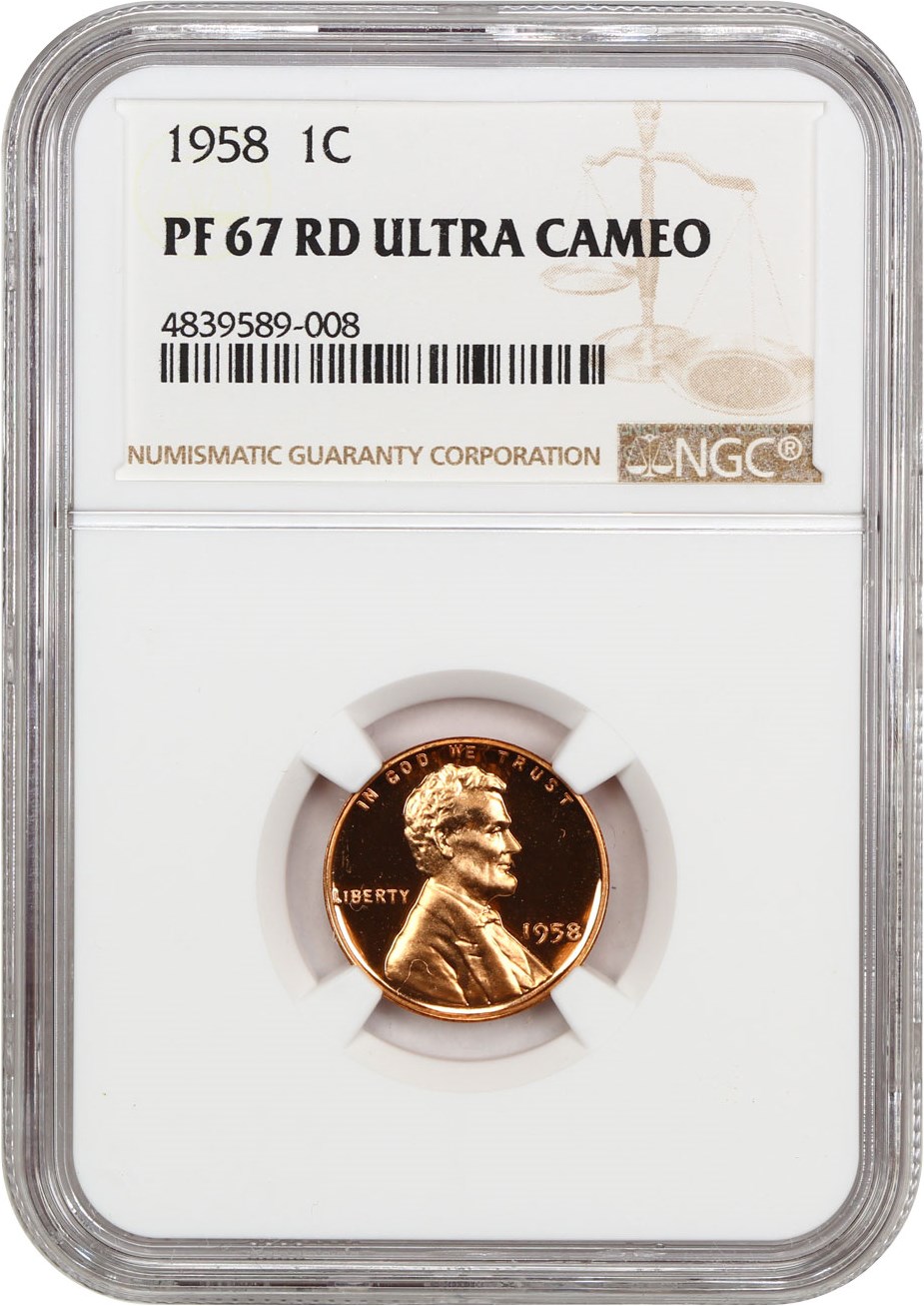 image for: 1958 1c NGC Proof 67 RD UCAM