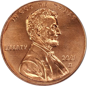 image for: 2001-D 1c PCGS MS68 RD