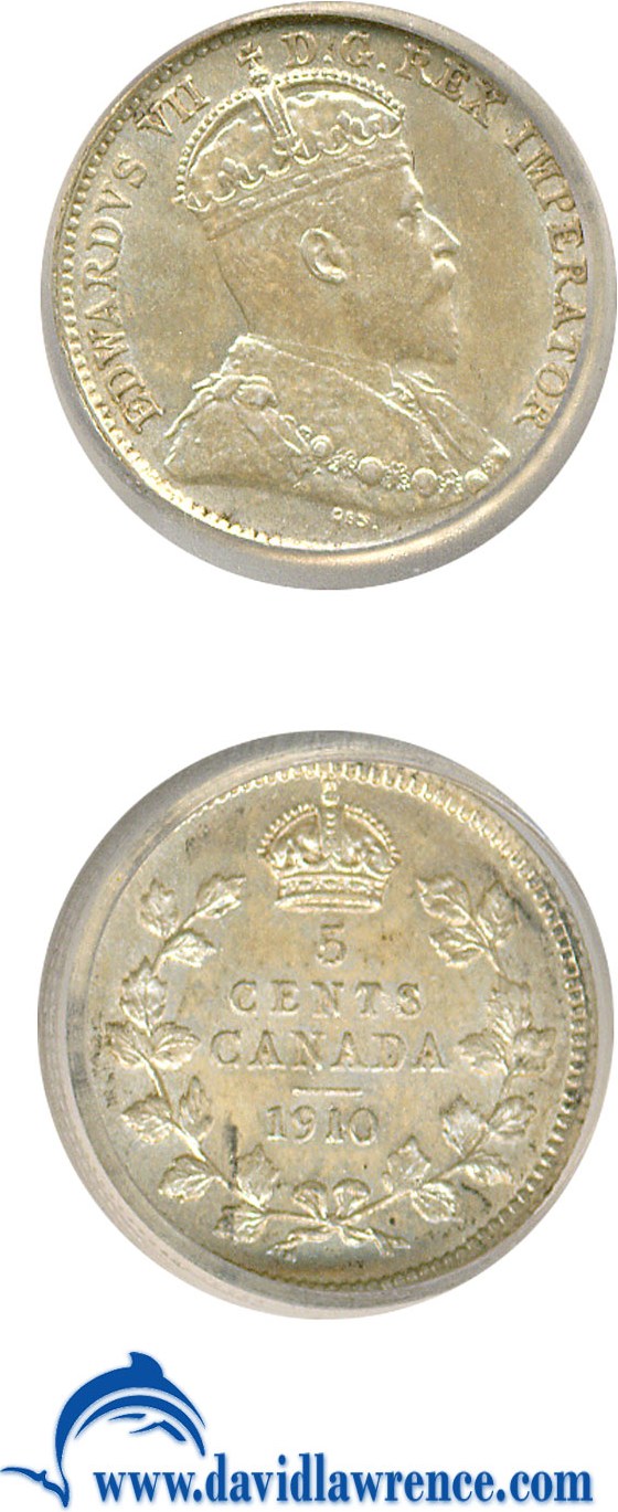 image for: Canada: 1910 5c Round Leaves ICG AU58