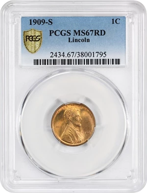 image for: 1909-S Lincoln 1c PCGS MS67 RD