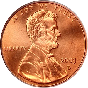 image for: 2003-D 1c PCGS MS67 RD