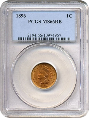 image for: 1896 1c PCGS MS66 RB