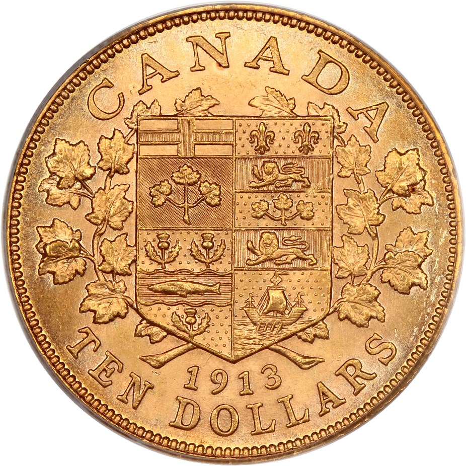 image for: Canada: 1913 $10 PCGS MS62 (OGH, KM-27)