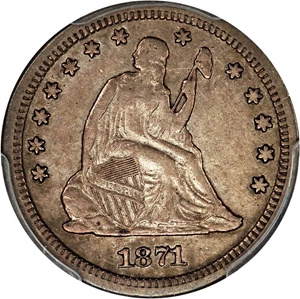 image for: 1871-S 25c PCGS XF40