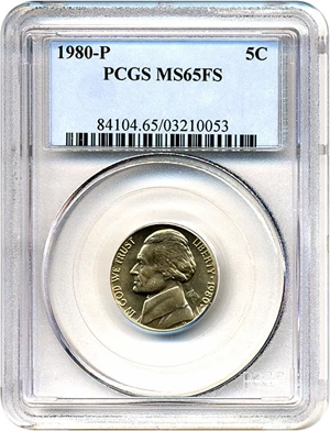 image for: 1980-P 5c PCGS MS65 FS