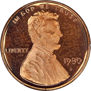 image for: 1980-S 1c PCGS Proof 65 RD DCAM
