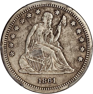 image for: 1861-S 25c PCGS XF40
