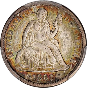 image for: 1862-S 10c PCGS XF40