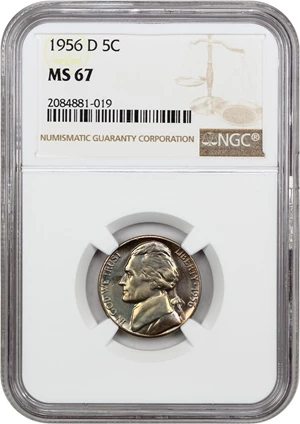 image for: 1956-D 5c NGC MS67
