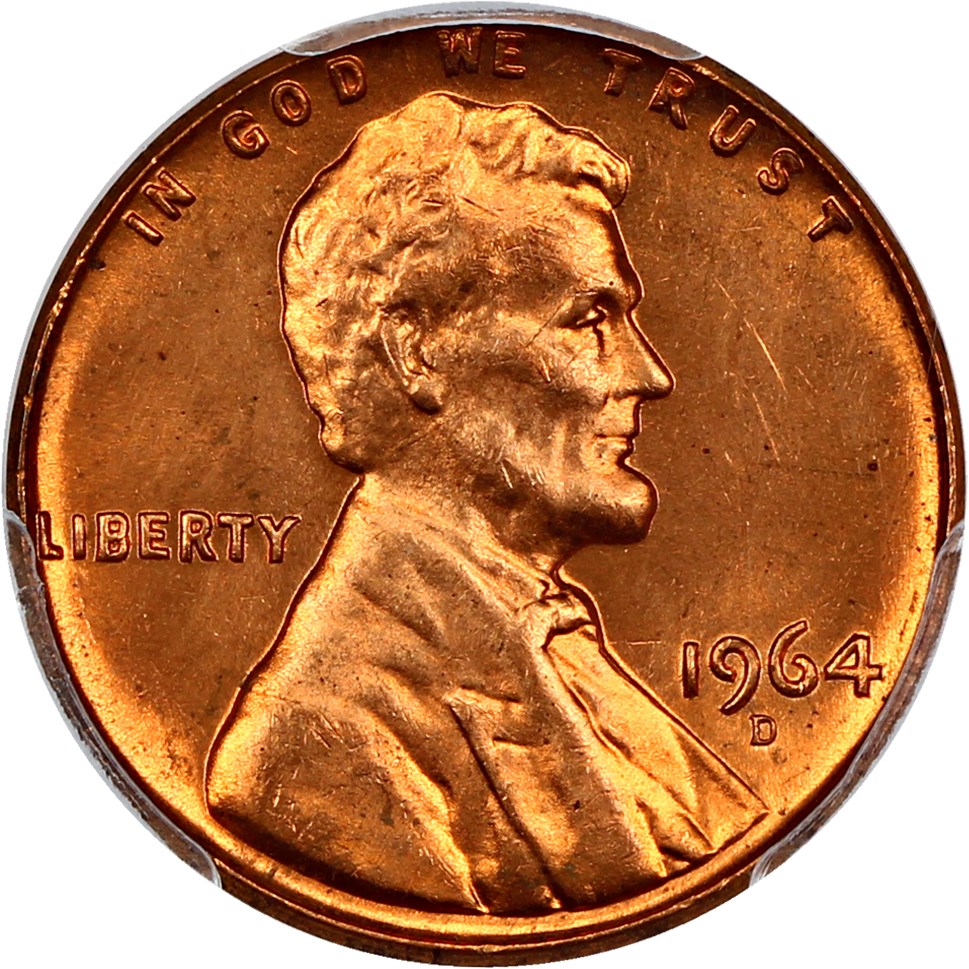 image for: 1964-D 1c PCGS MS65 RD