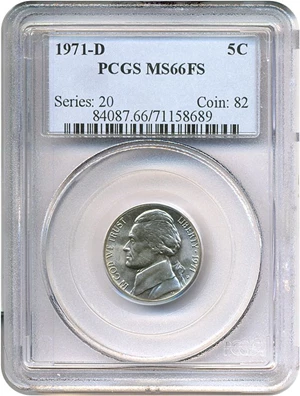 image for: 1971-D 5c PCGS MS66 FS