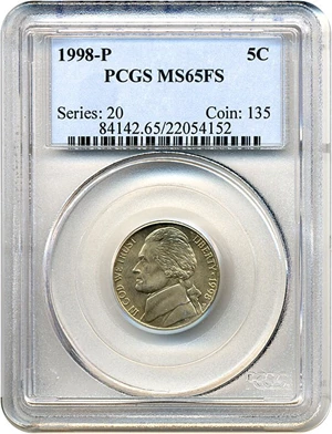 image for: 1998-P 5c PCGS MS65 FS